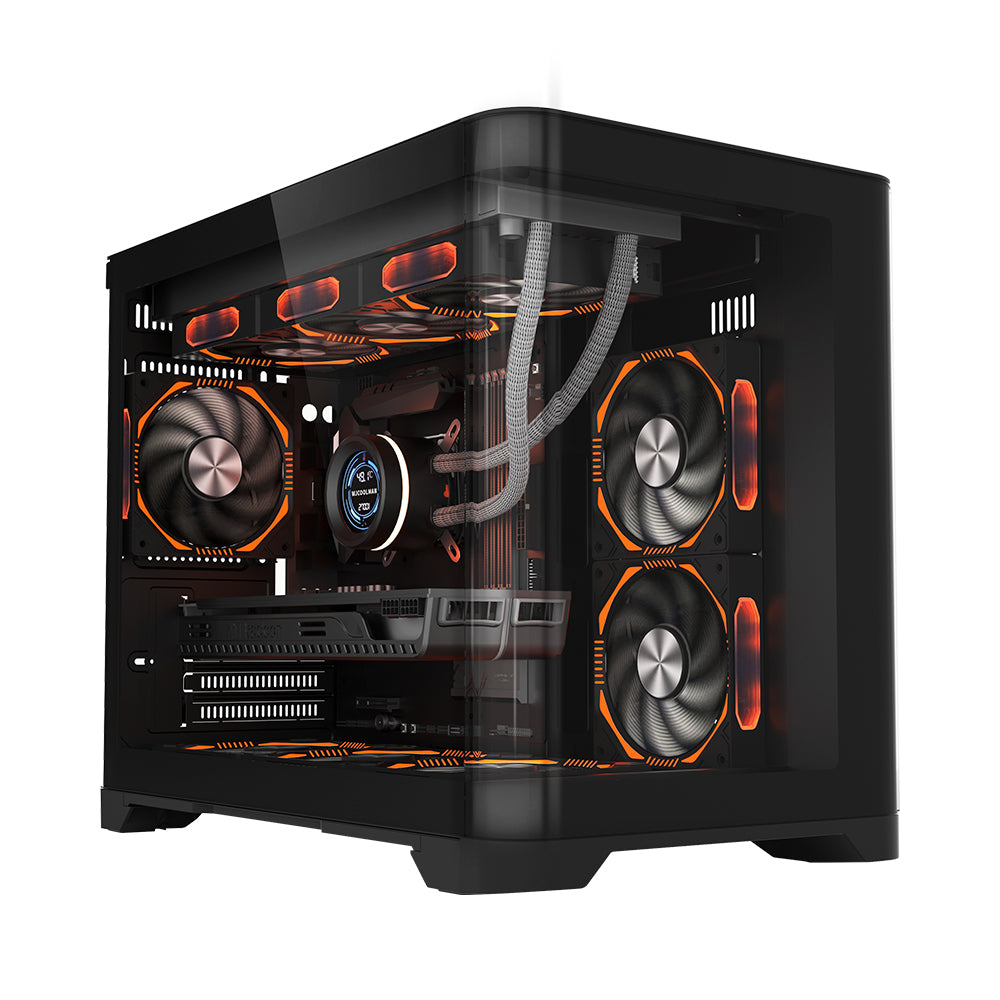 1st player Casing Uview UV6 ARGB Mid-Tower Fish Tank Black 3 Pre Installed Fan 1st player Casing Uview UV6 ARGB Mid-Tower Fish Tank Black 3 Pre Installed Fan